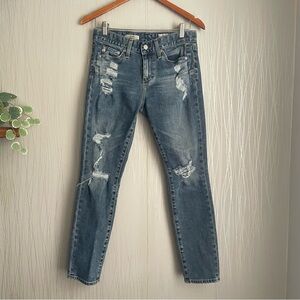 AG Adriano Goldschmied Jeans Womens 25 The Beau Slouchy Skinny Denim Distressed
